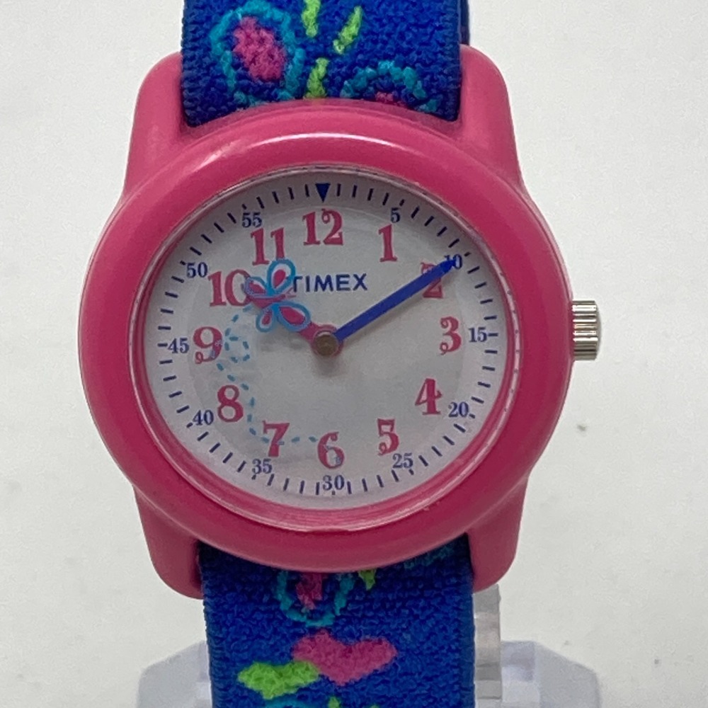 Timex Watch Girls Pink Purple 29mm Butterfly Elastic Band Kids Youth New Battery